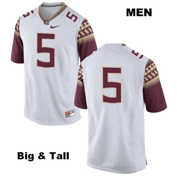 Men's NCAA Nike Florida State Seminoles #5 Da'Vante Phillips College Big & Tall No Name White Stitched Authentic Football Jersey FKN7069ID